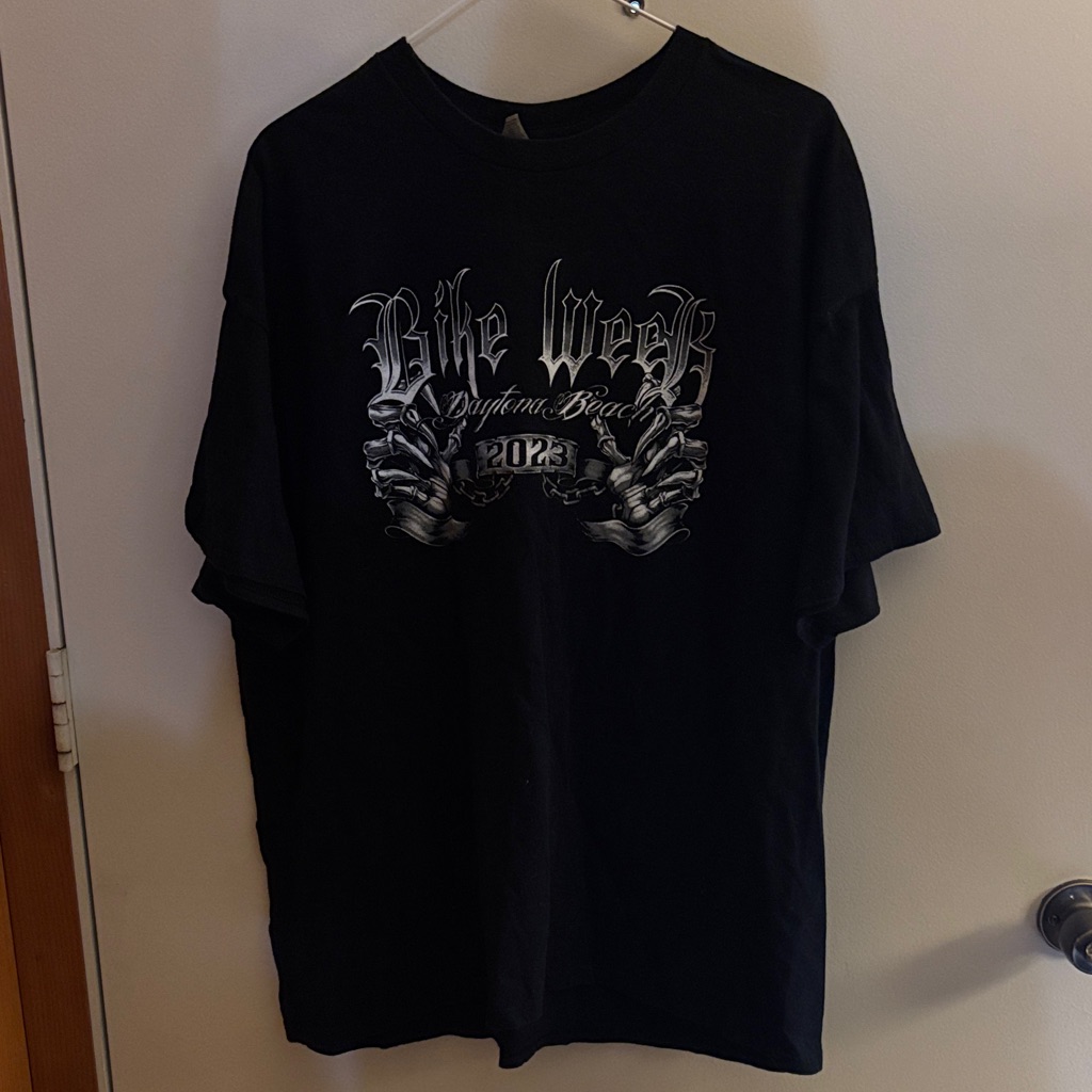Mens Black Graphic Tee With Bike Week 2023 Daytona Beach